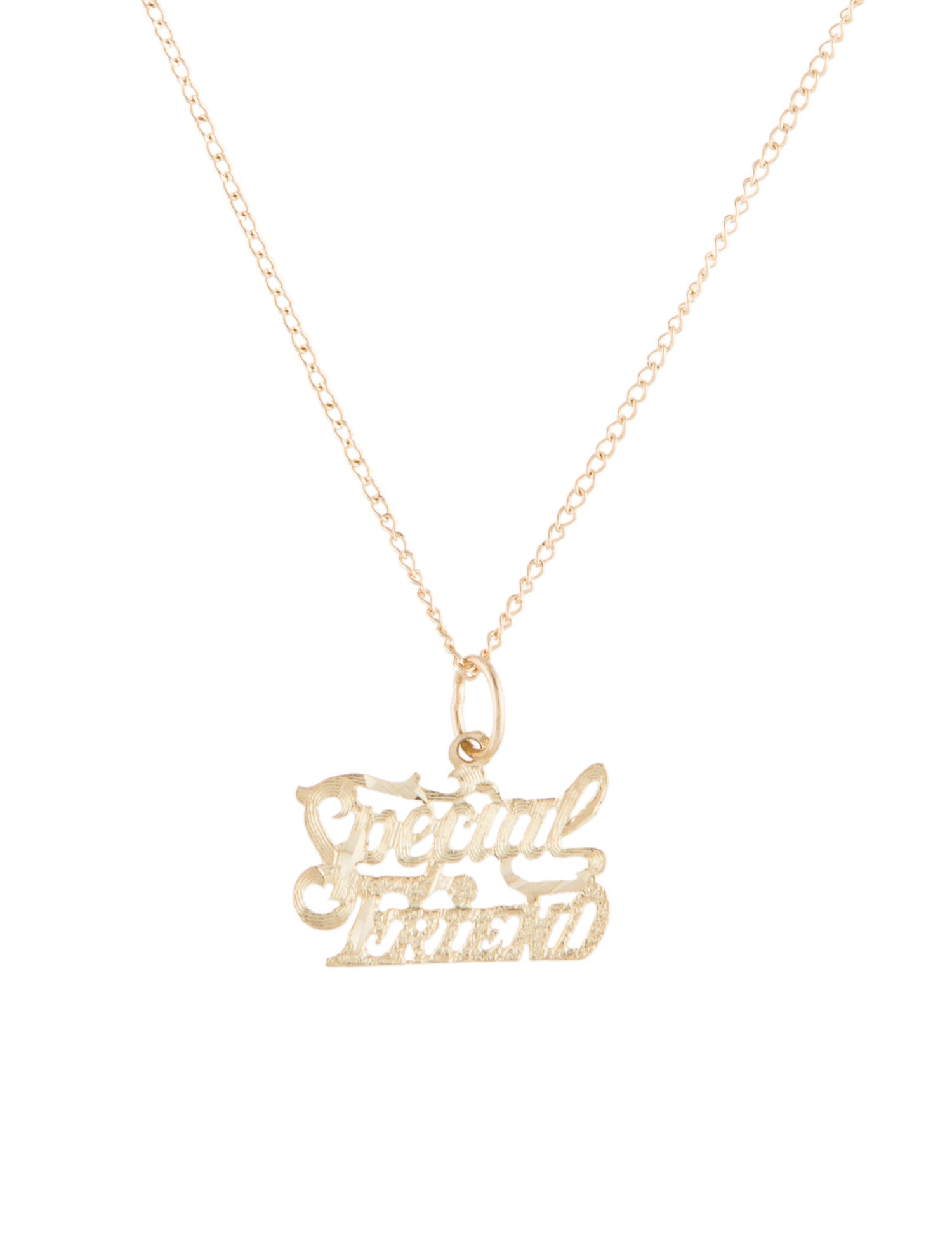 Necklace 14K 'Special Friend' Pendant Necklace