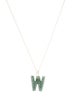 Necklace 14K Jadeite 'W' Initial Pendant Necklace