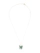Necklace 14K Jadeite 'W' Initial Pendant Necklace