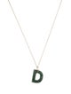 Necklace 14K Jadeite 'D' Initial Pendant Necklace