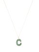 Necklace 14K Jadeite 'C' Initial Pendant Necklace