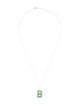 Necklace 14K Jadeite 'B' Initial Pendant Necklace