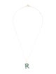 Necklace 14K Jadeite 'R' Initial Pendant Necklace