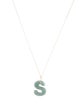 Necklace 14K Jadeite 'S' Initial Pendant Necklace