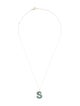 Necklace 14K Jadeite 'S' Initial Pendant Necklace