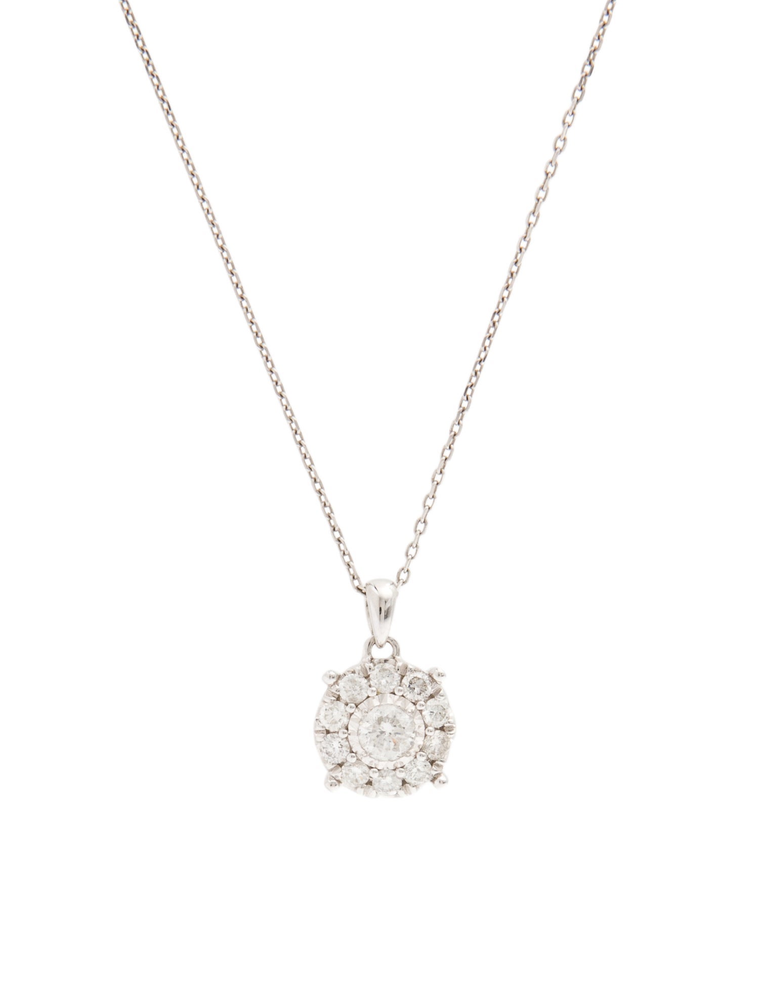 Necklace 14K Diamond Cluster Pendant