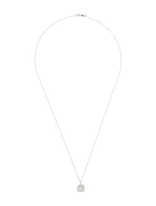 Necklace 14K Diamond Cluster Pendant Necklace
