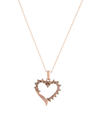 Necklace 10K Diamond Heart Pendant Necklace