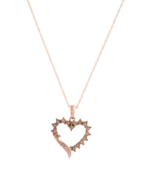 Necklace 10K Diamond Heart Pendant Necklace