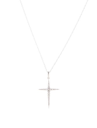 Necklace 10K Diamond Cross Pendant Necklace