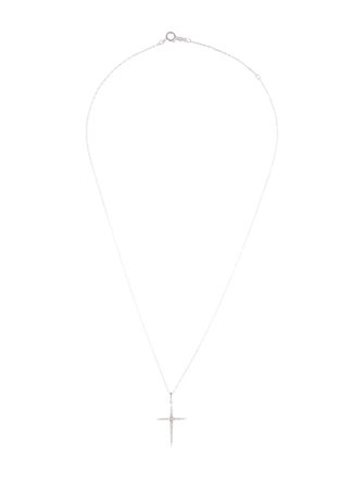 Necklace 10K Diamond Cross Pendant Necklace