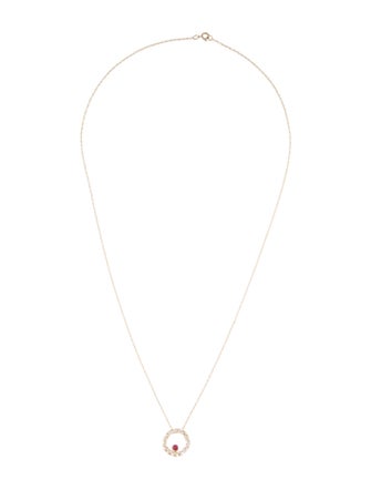 Necklace 10K Topaz & Tourmaline Pendant Necklace