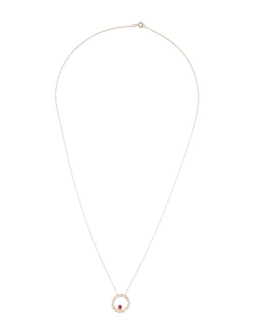 Necklace 10K Topaz & Tourmaline Pendant Necklace