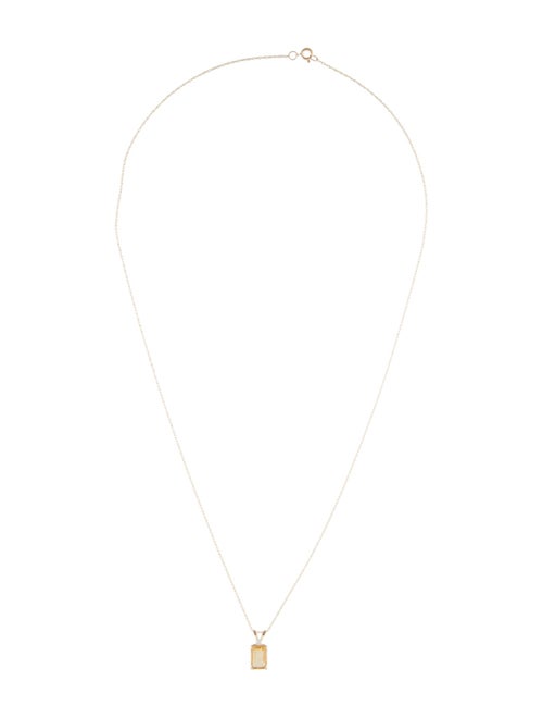 Necklace 10K Citrine & Diamond Pendant Necklace