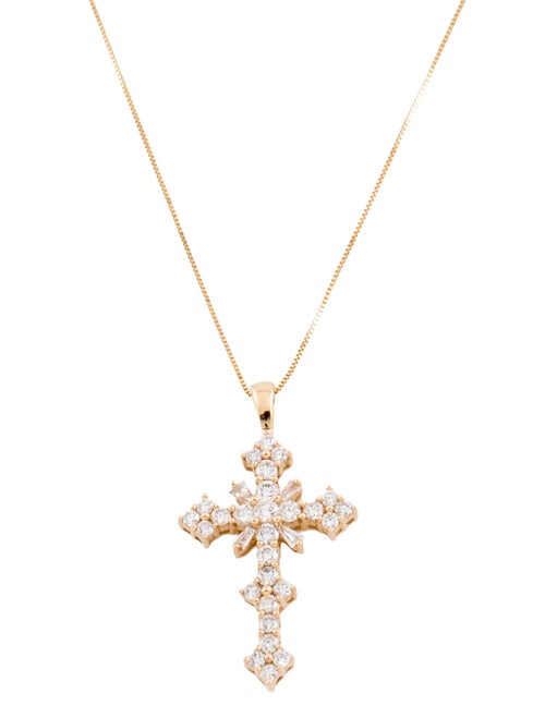 Necklace 14K 2.20ctw Diamond Cross Pendant Necklace