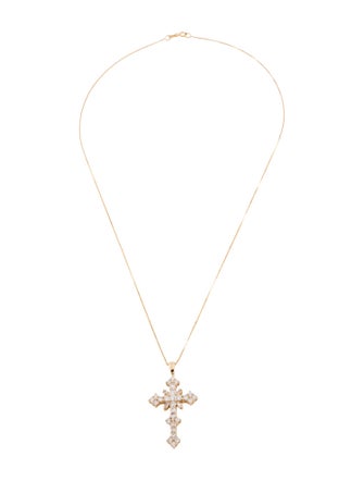Necklace 14K 2.20ctw Diamond Cross Pendant Necklace