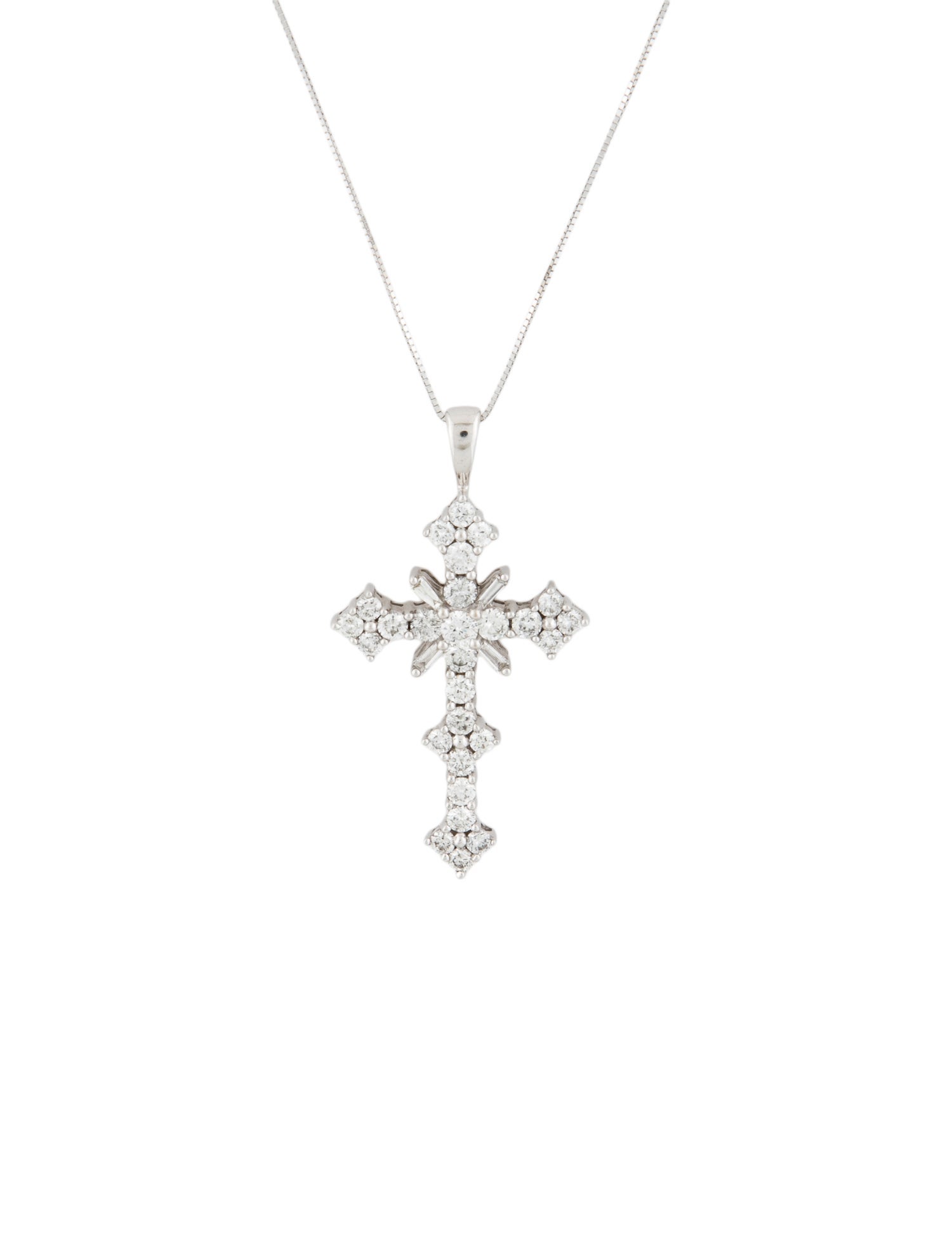 Necklace 14K 1.82ctw Diamond Cross Pendant