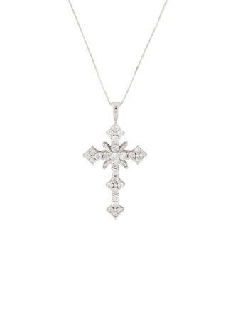 Necklace 14K 1.82ctw Diamond Cross Pendant Necklace