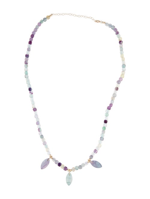 Necklace 14K Fluorite Beaded Station Necklace