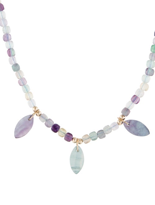 Necklace 14K Fluorite Beaded Station Necklace