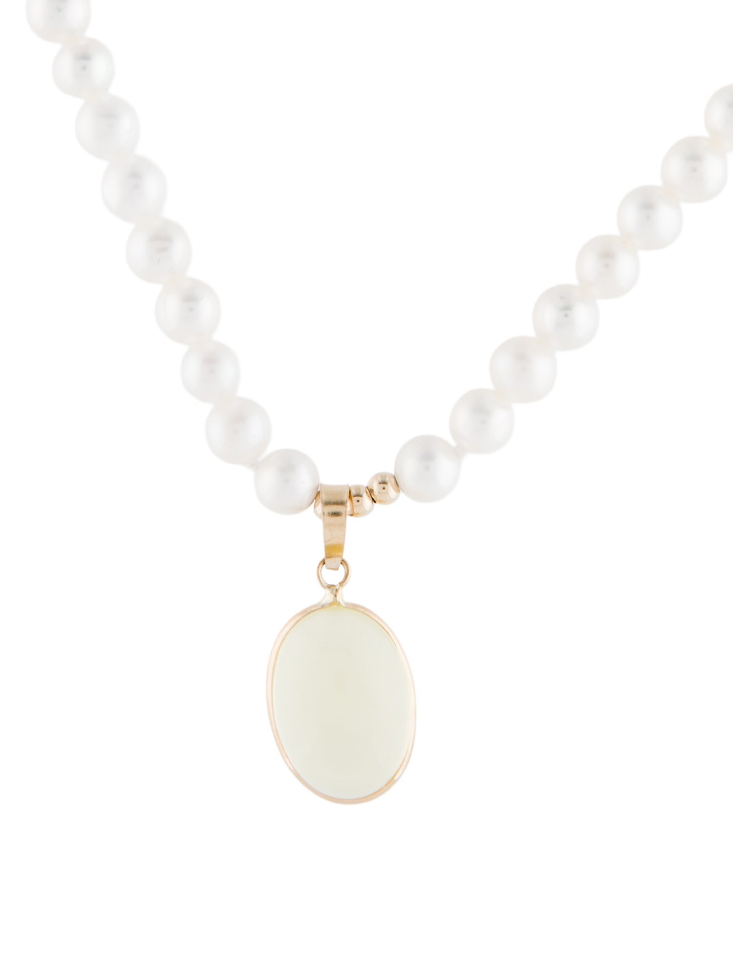 Necklace 14K Pearl & Citrine Pendant Necklace