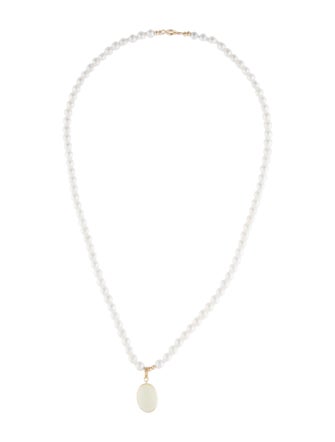 Necklace 14K Pearl & Citrine Pendant Necklace
