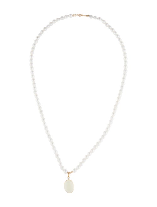 Necklace 14K Pearl & Citrine Pendant Necklace