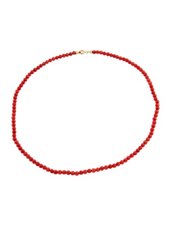 Necklace 18K Coral Beaded Necklace