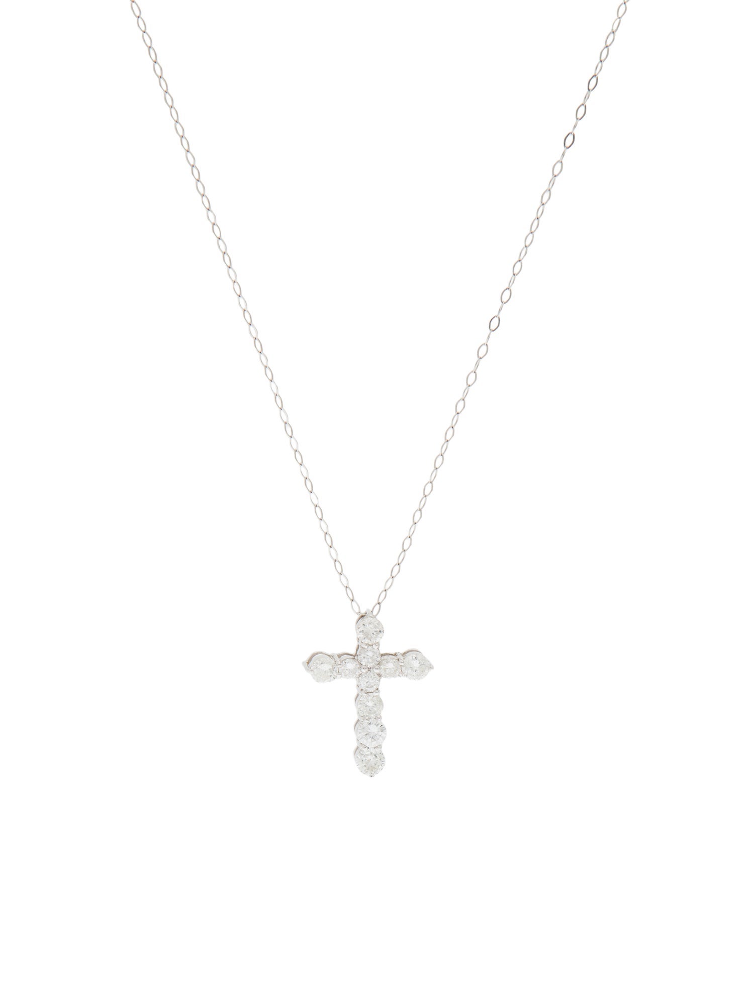 Necklace Platinum 1.00ctw Diamond Cross Pendant