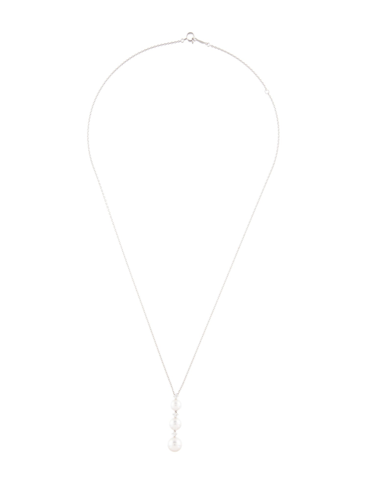 Mikimoto 18K Cultured Akoya Pearl & Diamond Pendant Necklace