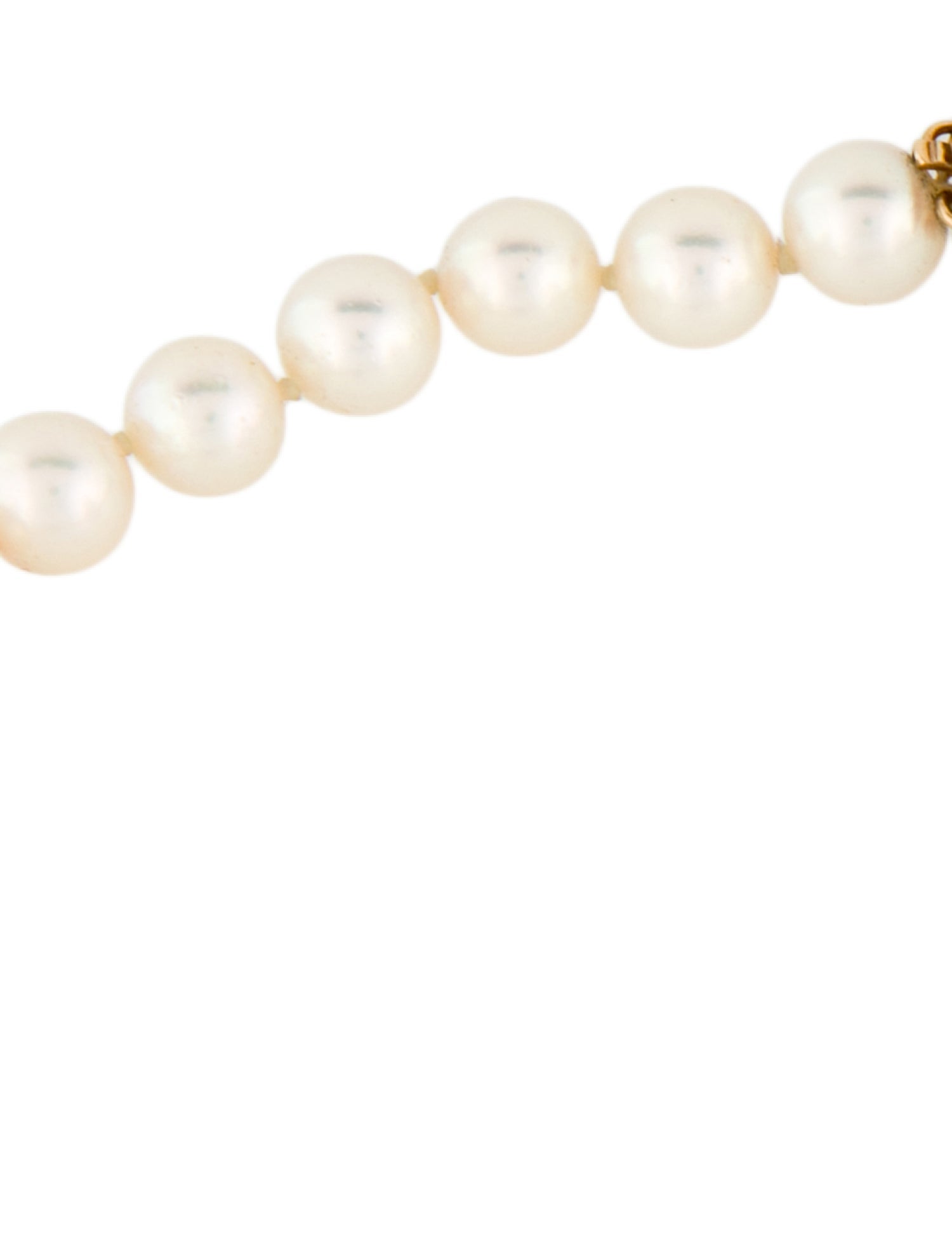 Necklace 14K Pearl & Diamond Bow Long