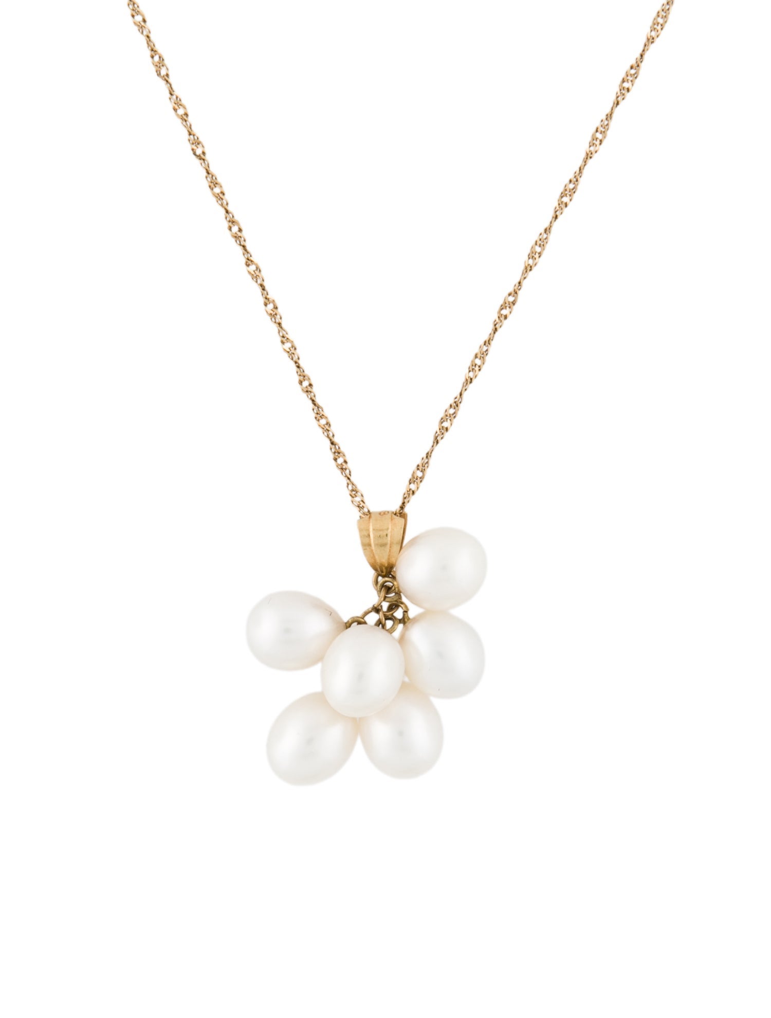 Necklace 18K Pearl Cluster Pendant