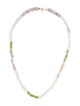 Necklace 14K Quartz, Amethyst & Peridot Bead Strand Necklace