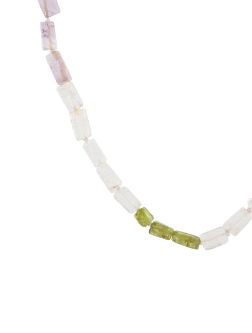 Necklace 14K Quartz, Amethyst & Peridot Bead Strand Necklace