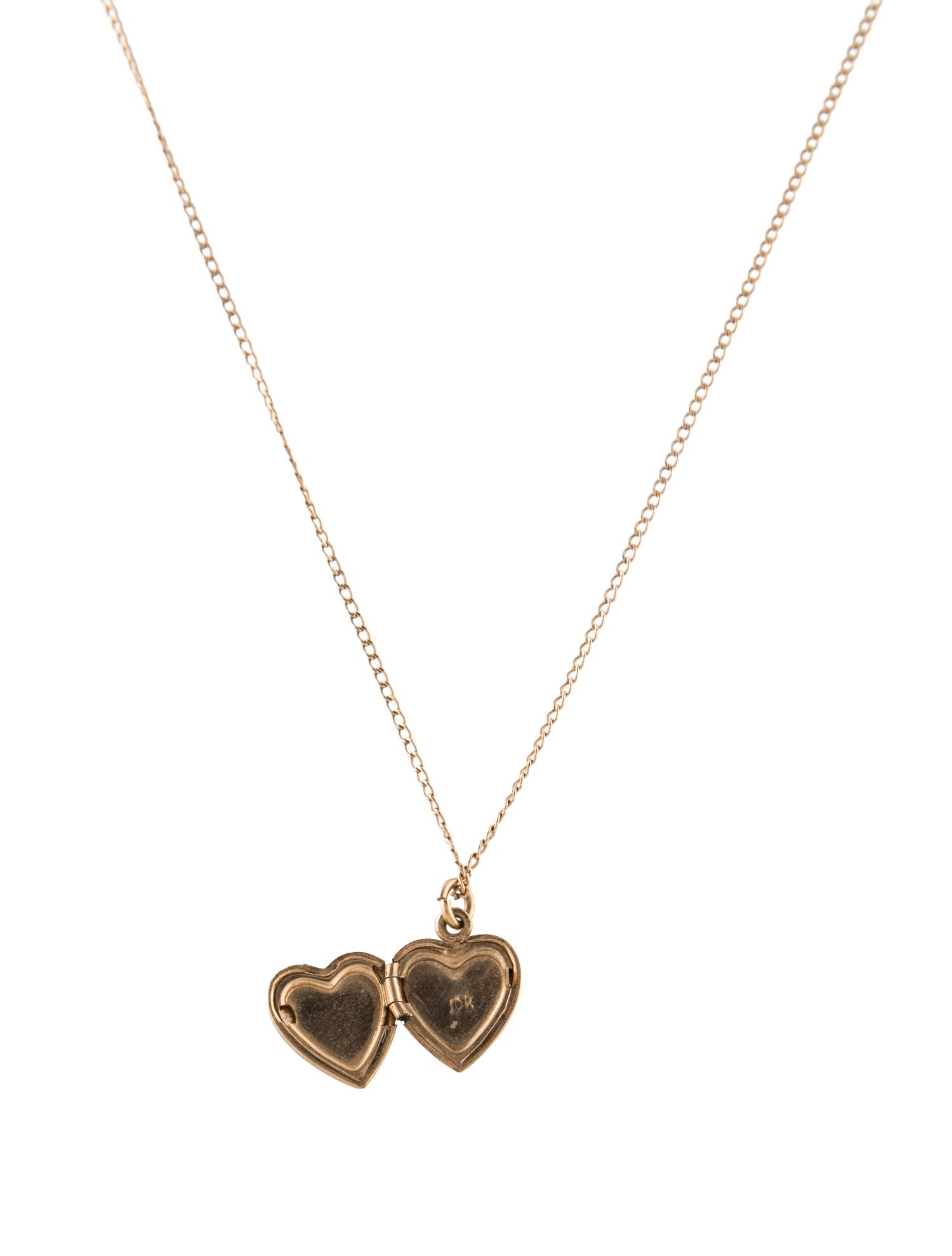 Necklace 10K Heart Pendant W/ 14K Cable Chain