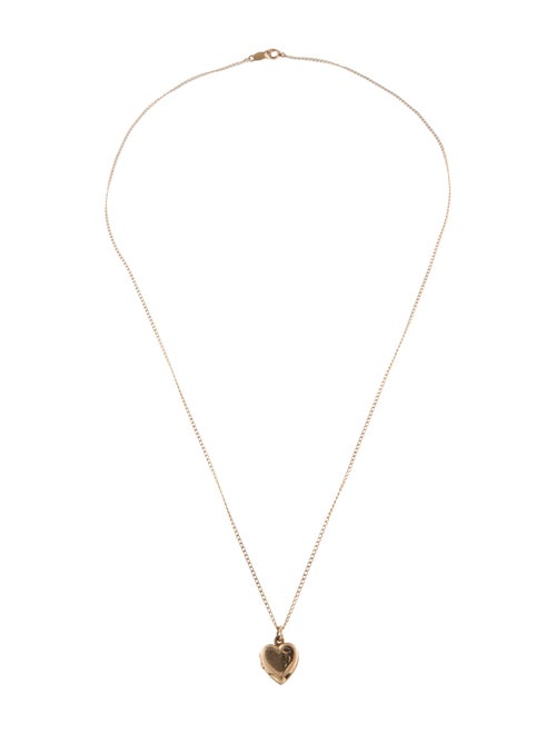 Necklace 10K Heart Pendant W/ 14K Cable Chain Necklace