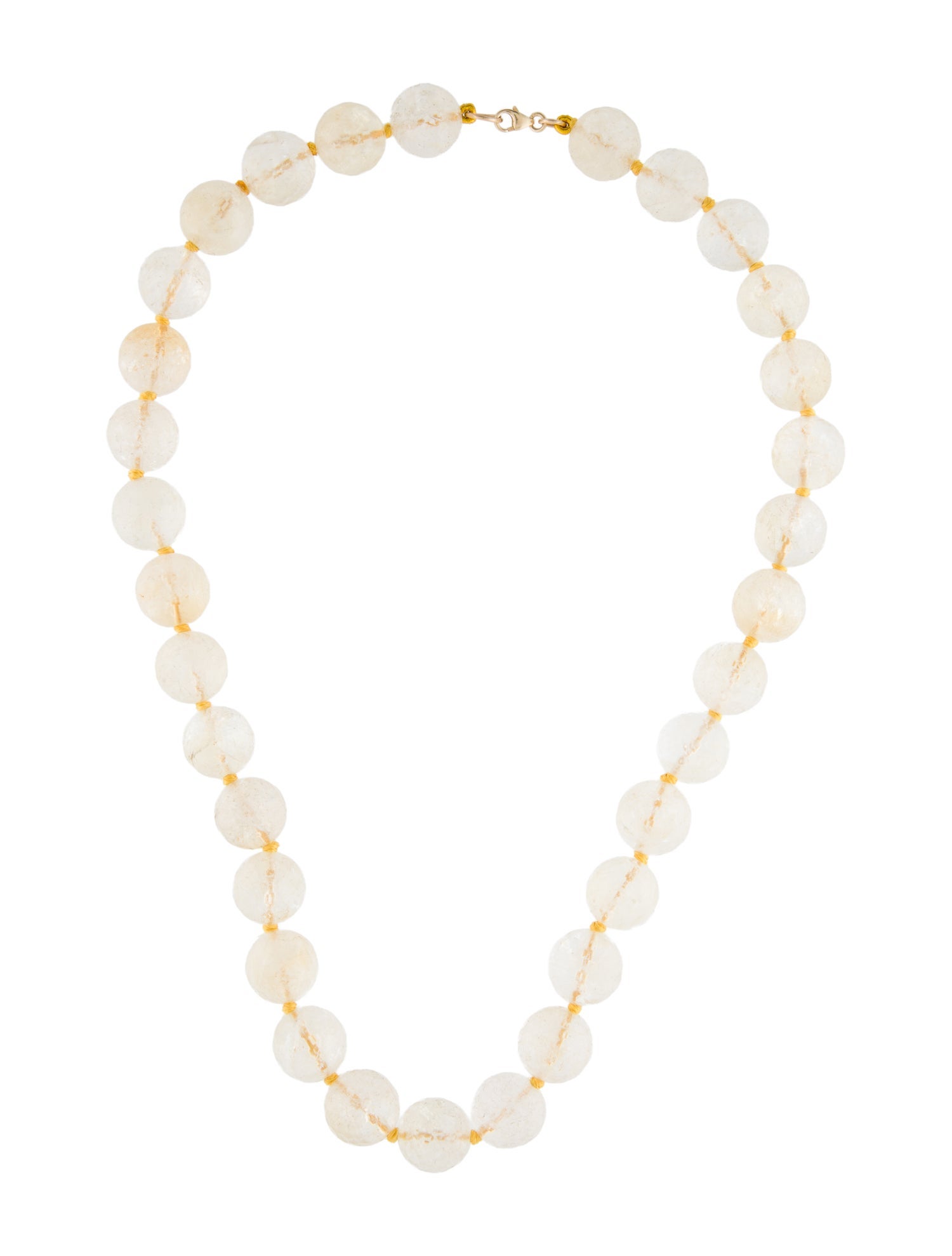 Necklace 14K Quartz Bead Strand Necklace