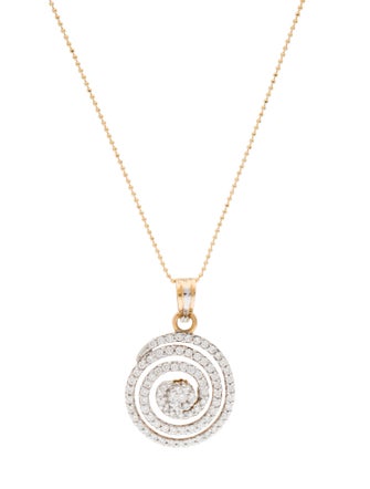 Necklace Diamond Spiral Pendant Necklace