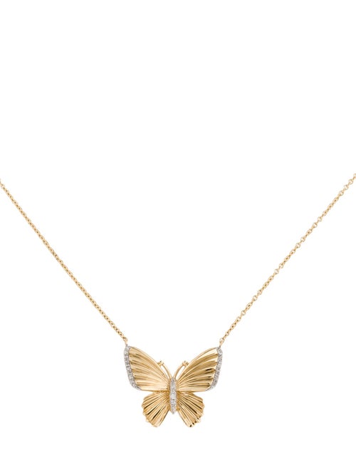 Necklace 14K Diamond Butterfly Pendant Necklace