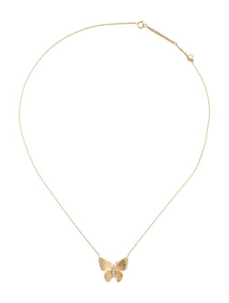 Necklace 14K Diamond Butterfly Pendant Necklace