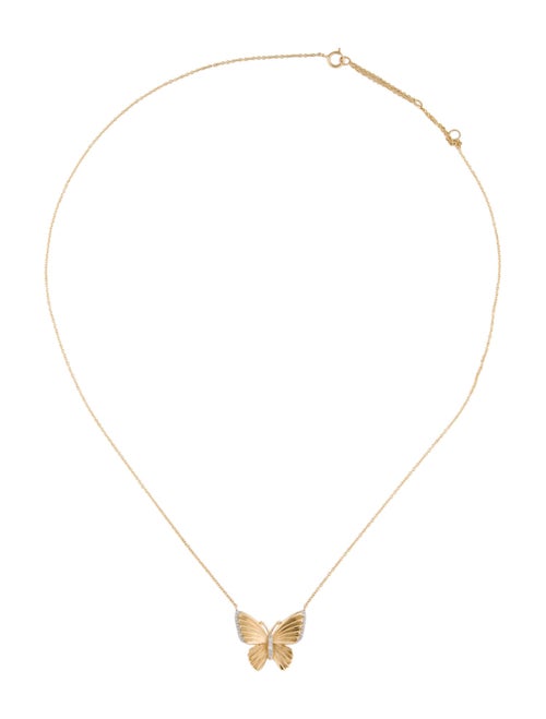Necklace 14K Diamond Butterfly Pendant Necklace
