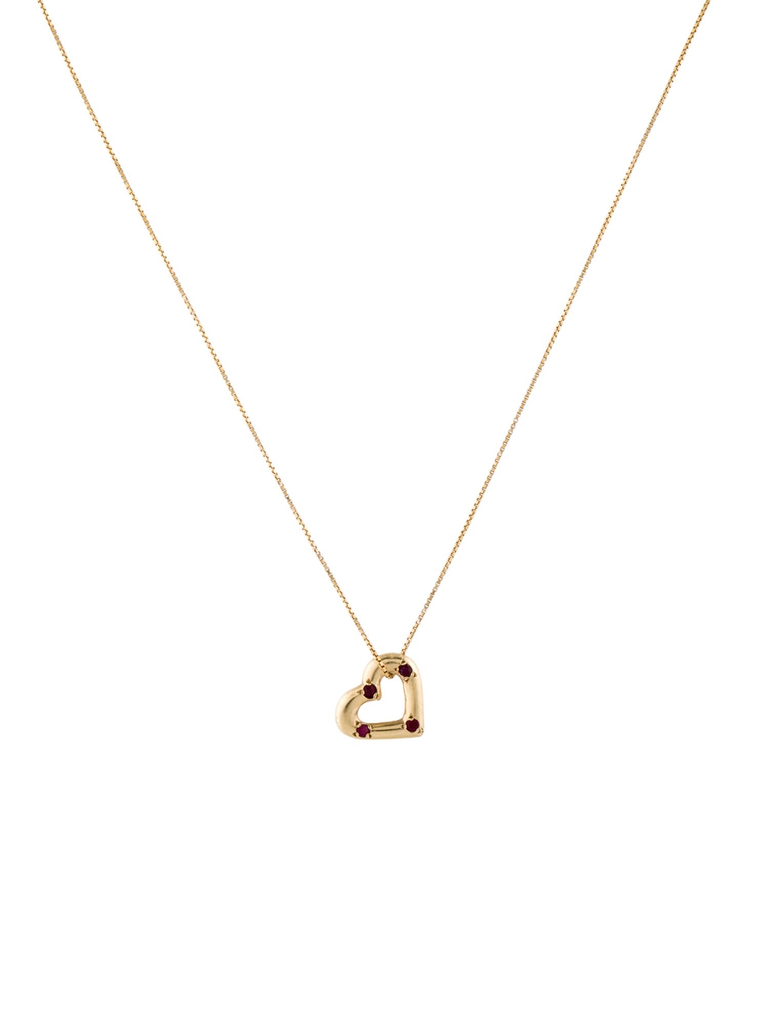 Necklace 14K Ruby Heart Pendant