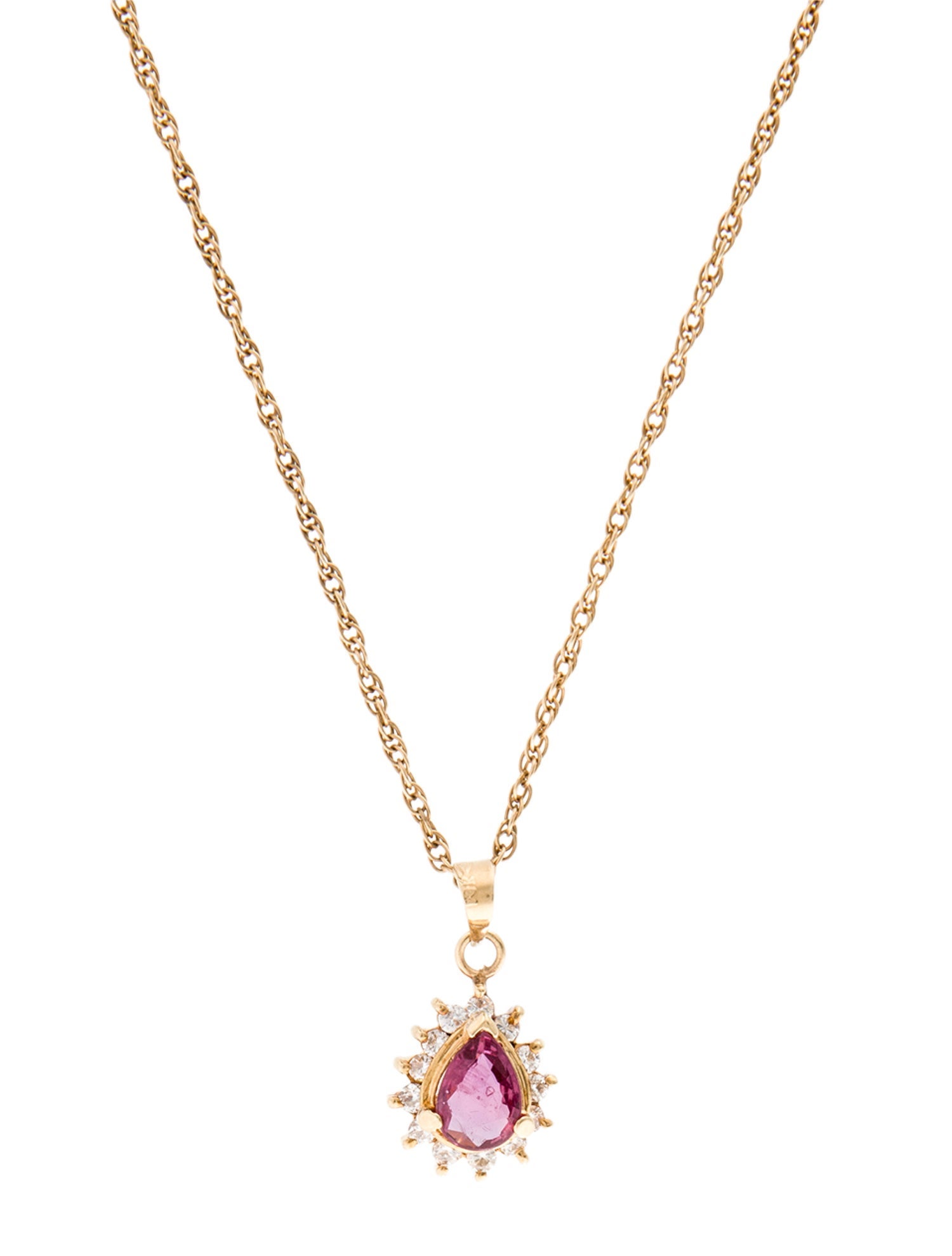 Necklace 14K Sapphire & Diamond Pendant