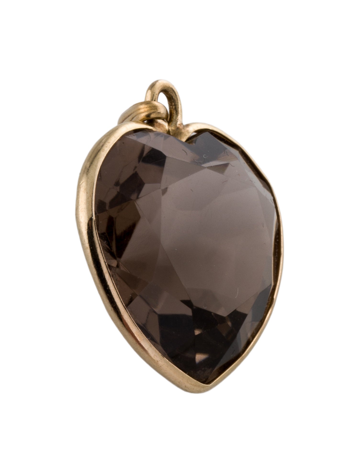 Necklace 14K 25.51ct Smoky Quartz Heart Pendant