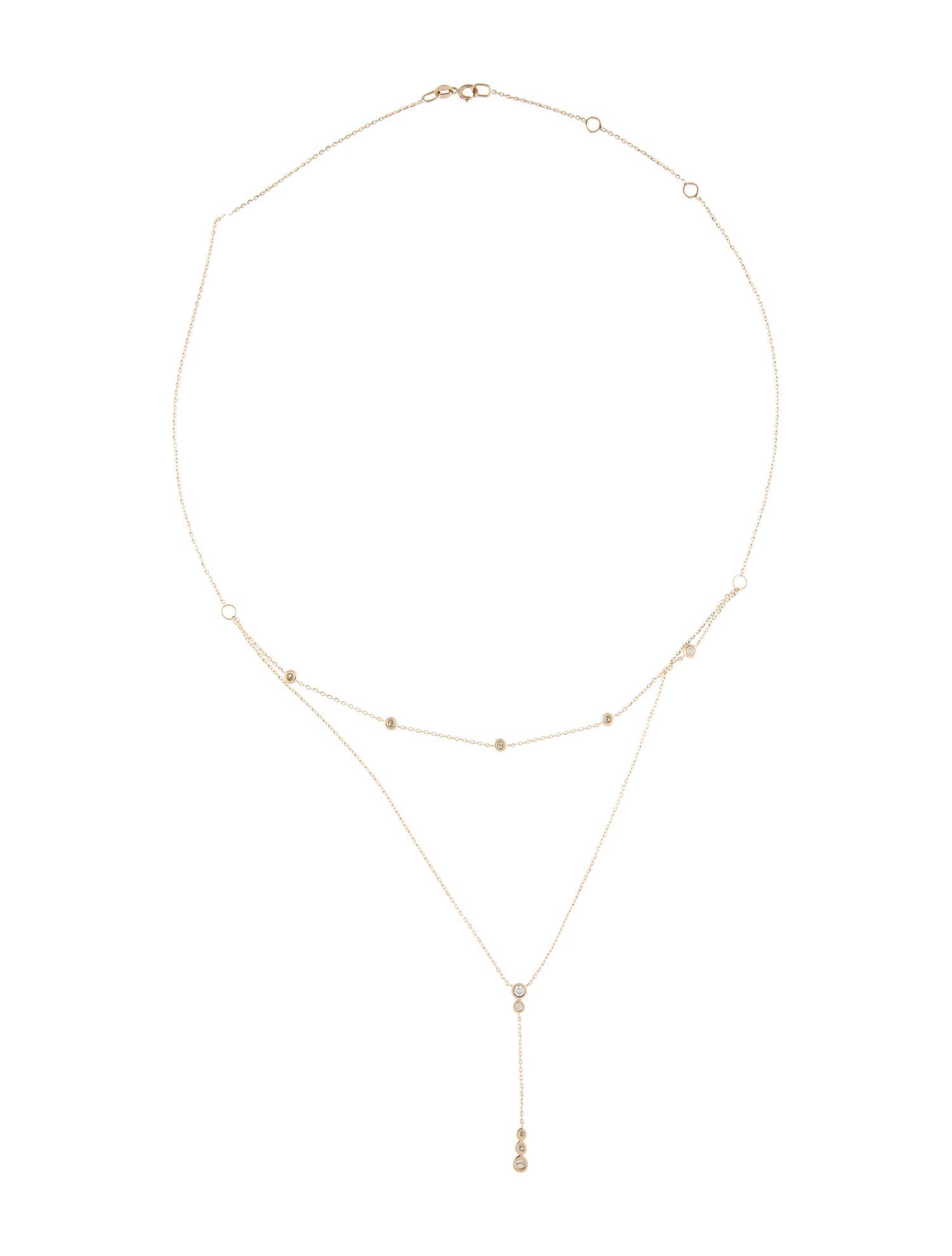 Necklace 14K Diamond Station Lavalier