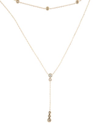 Necklace 14K Diamond Station Lavalier Necklace