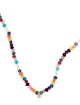 Necklace 14K Dyed Quartzite, Onyx & Diamond Bead Necklace