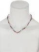Necklace 14K Dyed Quartzite, Onyx & Diamond Bead Necklace