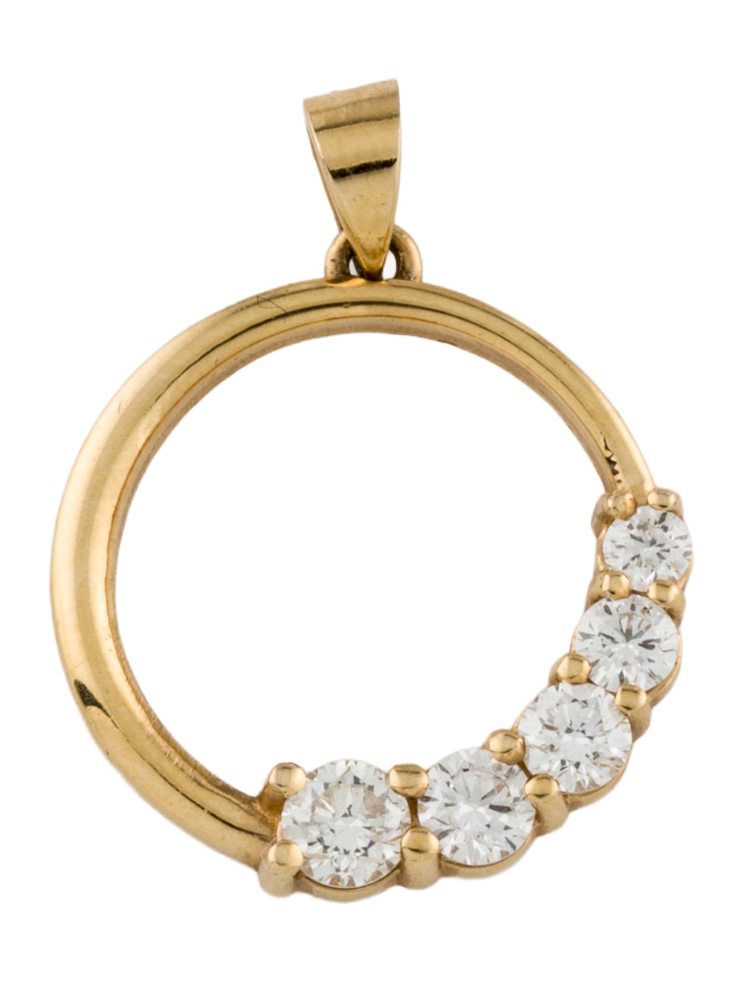 Necklace 14K Diamond Circle Pendant