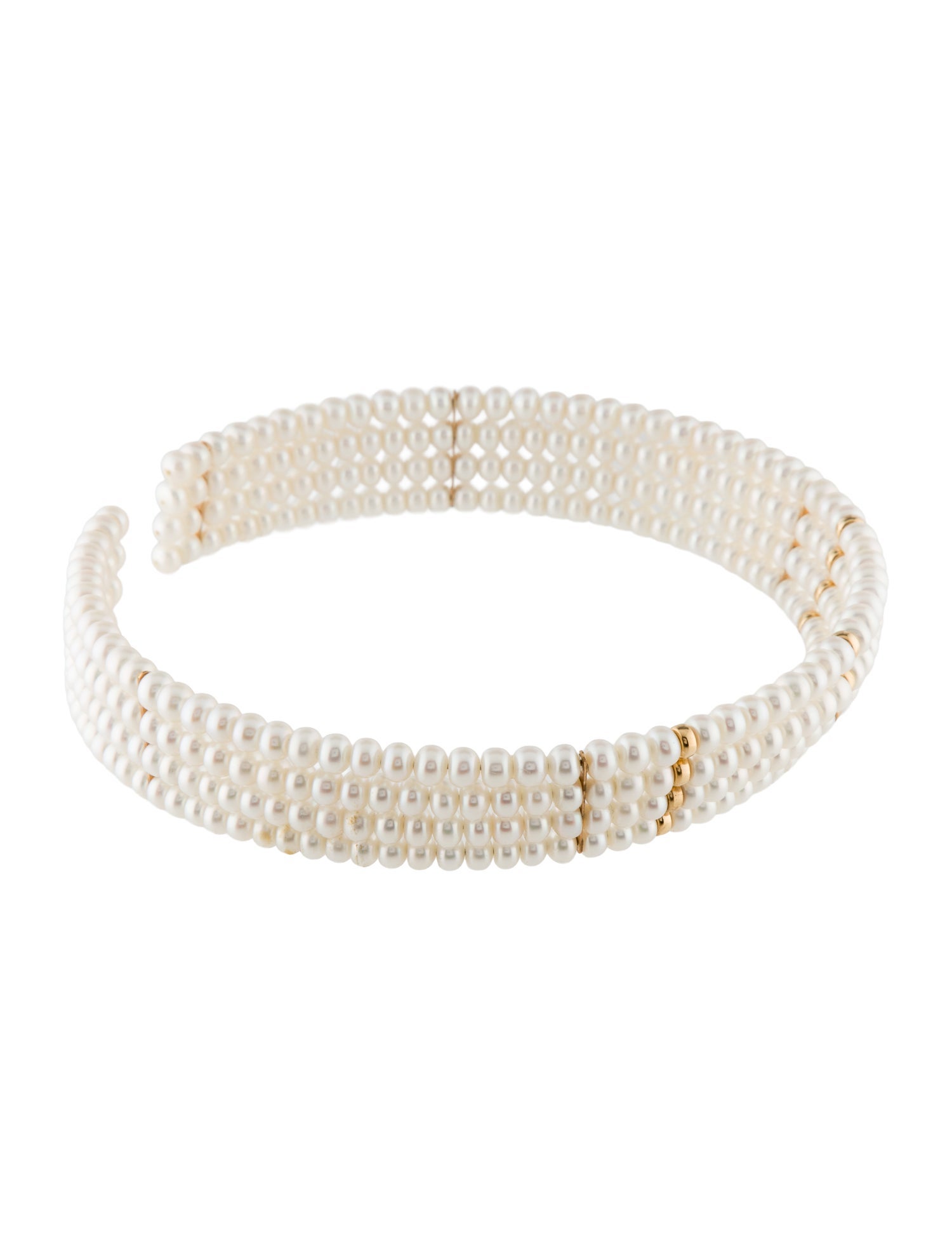 Necklace 14K Pearl Multistrand Collar